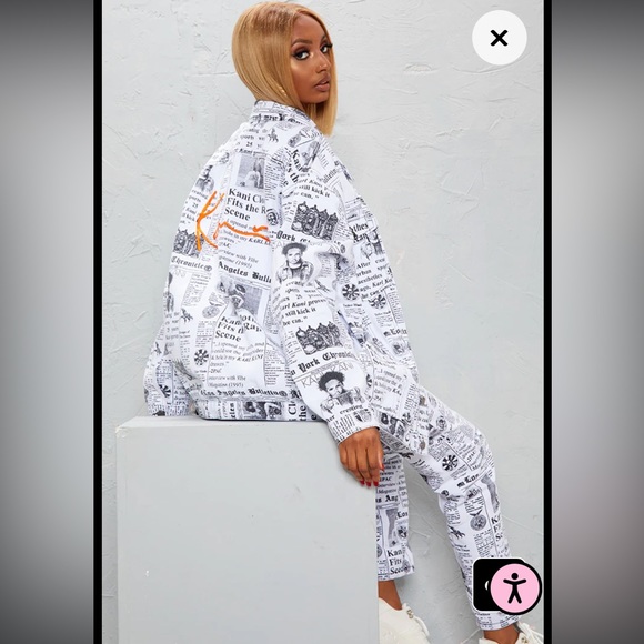 PLT Newspaper Denim Jacket - Picture 2 of 9